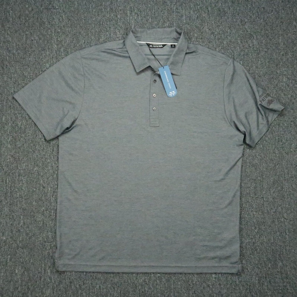 Travis Mathew Shirt Mens XXL Gray The Ten Year Performance‎ Polo NWT